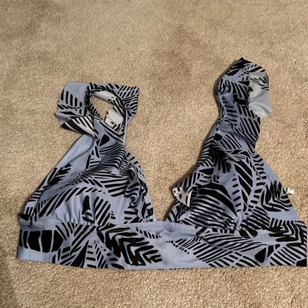 Aerie Blue Ruffle Bathing Suit Top